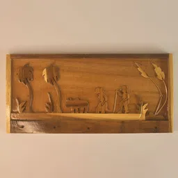 SOWPEACE Brown Printed Wooden Landscape Key holder-image-63