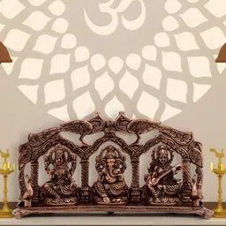 INTERNATIONAL GIFT Brown Religious Laxmi Ganesh Saraswati Metal Idol Showpiece-image-11