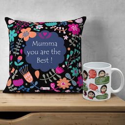 Indigifts You Are Best Mumma Pre-Filled Cushion with Dialogues Printed Ceramic Coffee Mug-image-62