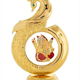INTERNATIONAL GIFT Peacock Shape Pagdi Ganesha Car Dashboard Idol-image-77