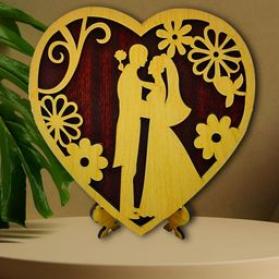 Phirki Studio Wooden Heart Shape Couple Showpiece Gift-image-65