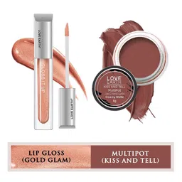 LOVE EARTH Set Of 2 Creamy Matte Lip Cheek Tint Multipot 8g + Gloss It Up Lip Gloss 3ml-6