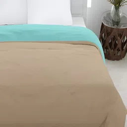 RF RELAXFEEL Beige & Blue Geometric Heavy Winter 233 GSM Single Bed Quilt-image-94