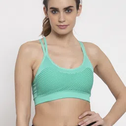 MAKCLAN Green Lightly Padded Workout Bra SB1803GM-picture-34