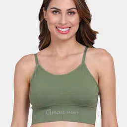 Amour Secret Green Removable Lightly Padded Sports Bra-image-2