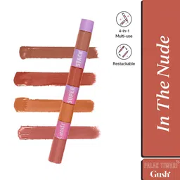 Gush Beauty Super Stack 4-in-1 Longwear Liquid Lipstick with Green Tea 8.4 g - In The Nude-22