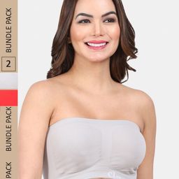 Amour Secret Pack Of 2 Full Coverage Non Padded Bandeau Bra-14