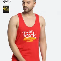 Friskers Men Pack Of 2 Printed Pure Cotton Innerwear Gym Vests-image-96