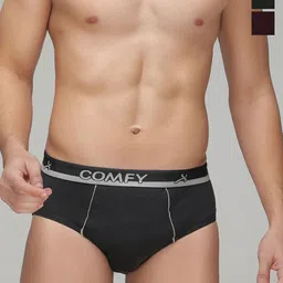 AMUL COMFY Pack Of 3 Mid Rise Pure Cotton Basic Briefs AC-CBRIOE-OL-CH-RW-XL-3PC-picture-57