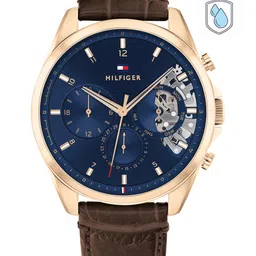 Tommy Hilfiger Men Blue & Brown Multi Function Analogue Watch TH1710453W-12