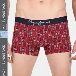 Pepe Jeans Pack Of 2 Printed Cotton Trunks CLT05-PARRY RED AOP-image-15