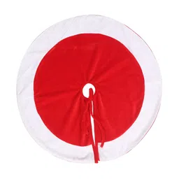 Home Heart Red & White Round Double Layered Christmas Tree Skirt Festive Decor-image-49