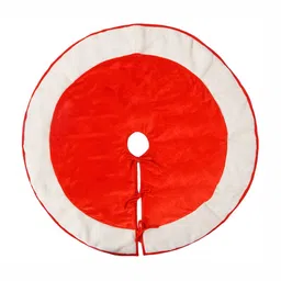 Home Heart Red & White Round Double Layered Christmas Tree Skirt Festive Decor-image-58