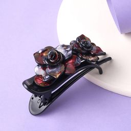 Yellow Chimes Multicolor Floral Studded Hair Clips-39