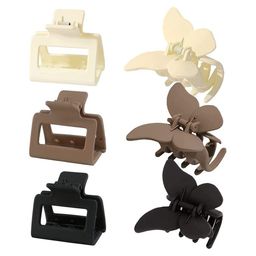 CHRONEX Set of 6 Assorted Butterfly & Rectangular Hair Claw Clips-16