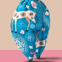 Hair Drama Company Blue Deer Printed Knotted Headband-image-53