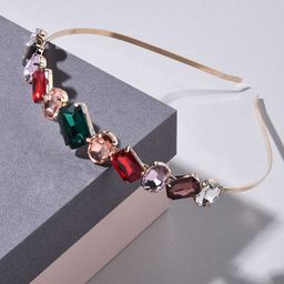 Zaveri Pearls Women Green & Red Embellished Hairband-51