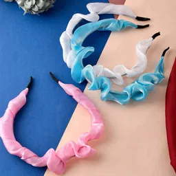 Silvermerc Designs Girls Set of 3 Pink & Blue Hairband-image-82