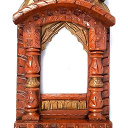 apka mart Brown Textured Wooden Jharokha Wall Decor-image-50