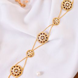 Silvermerc Designs Gold-Plated Kundan Studded Sheeshphool Head Jewellery-image-42