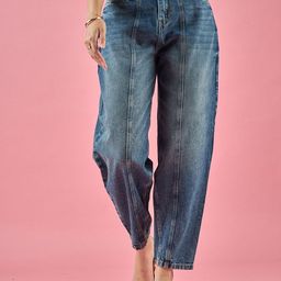 DressBerry Women Classic Tapered Fit High Rise Heavy Fade Pure Cotton Cropped Jeans-image-40