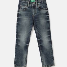 United Colors of Benetton Boys Straight Fit Clean Look Heavy Fade Whiskers Jeans-image-78