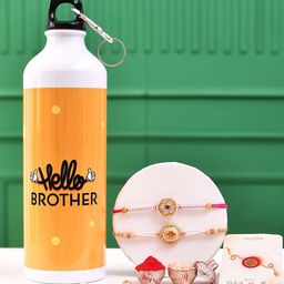 Voylla Set of 3 Beaded Bhaiya Bhabhi Rakhi & Planter with Roli Chawal-image-37