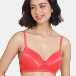 Zivame Red Lightly Padded Non-Wired Bra-24