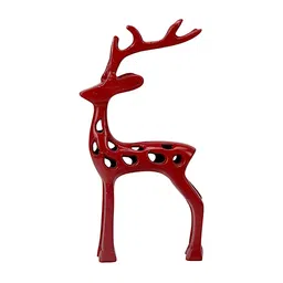 Hind Decor Red Elegant Handcrafted Standing Reindeer Showpiece-picture-3