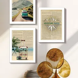 Art Street White & Green 3 Piece Synthetic Wooden Printed Wall Arts-image-90