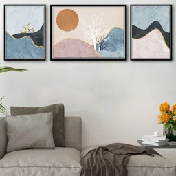 Art Street Set of 3 Semi Abstract Canvas Painting-13