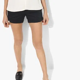 Park Avenue Women Black Solid Regular Fit Hot Pants-image-40