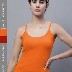 FBAR Pack Of 2 U-Neck Bio Wash Pure Cotton Camisoles-image-76