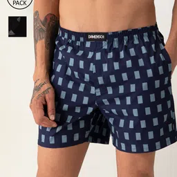 DAMENSCH Men Breeze Pack of 2 Printed Ultra-Light Cotton Boxer Shorts DAM-PRIN-LBX-MIB-SYB-image-89