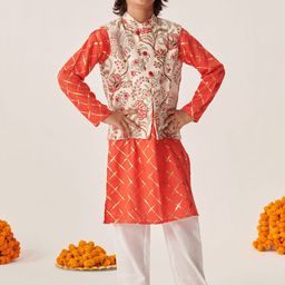 pspeaches Boys Floral Printed Regular Kurta with Pyjamas-30