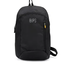 QIPS Unisex Black Brand Logo Backpack-image-80