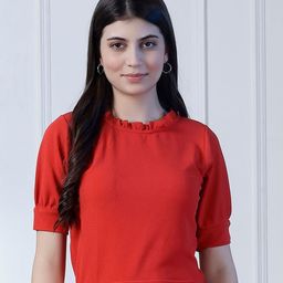 NEUDIS Knitted Puff Sleeves Top-image-13