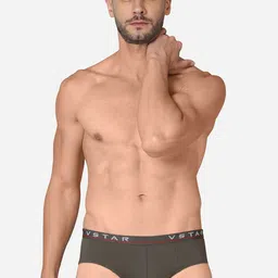 VStar Pack Of 2 Premium Combed Cotton Basic Briefs- ADAMS NEO-2PCS-GREY-image-54