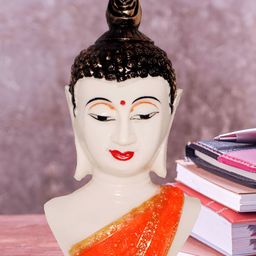 JAIPUR ACE Orange & White Buddha Idol Showpiece-image-6