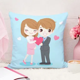 STITCHNEST Blue & Pink Square Valentine Cushion Covers With Filler-image-96