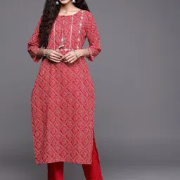 Varanga Women Bandhani Printed Gotta Patti Indie Prints Kurta-image-60
