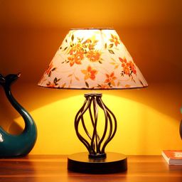 Devansh Multicoloured Printed Cotton Table Lamp With Iron Base-17