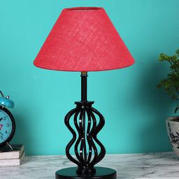 Devansh Pink Solid Jute Table Lamp-35