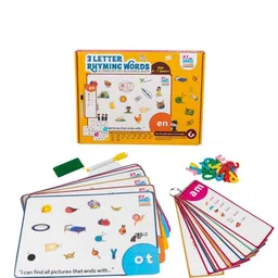 My House Teacher 18-Pcs Three Letter Words Reusable Ispy Mats-16