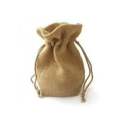 Handmakers Women Brown Jute gift potli pouch with ganesh print (set of 15) image 3
