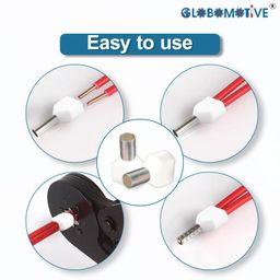 GLOBOMOTIVE Twin Cord End Terminal 14 mm with PVC Insulated for Electrical Connections - Cable Insulated Electrical Lug Connector Terminal (10 sq mm, 100) image 3