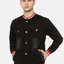 Campus Sutra Windcheater Mock Collar Denim Jacket-picture-19