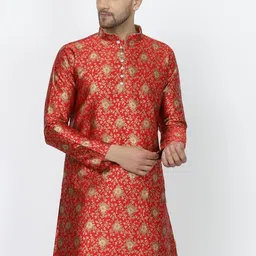 Sydney Heights Men Floral Woven Design Work Jacquard Kurta-picture-11