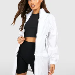Boohoo Longline Zip Off Tailored Jacket-57