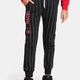 Urbano Juniors Boys Striped Pure Cotton Mid-Rise Joggers-image-33